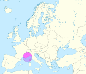Mapa de ubicaci&oacute;n de la ciudad de Niza en Europa.