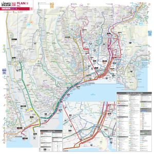 Plano del transporte p&uacute;blico en Niza