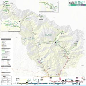 Plano del transporte p&uacute;blico en las colinas que rodean Niza.