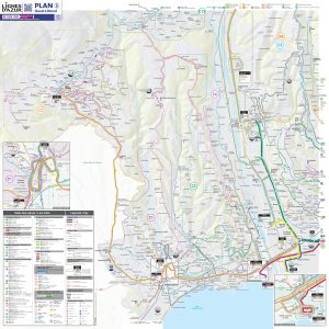 Plano del transporte público para la costa oeste de Niza. Plano del transporte público para la costa oeste de Niza.