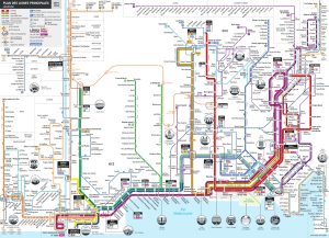 Plano esquemático del transporte público en Niza. Plano esquemático del transporte público en Niza.