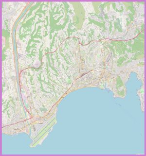 Plano de la ciudad de Niza, Francia