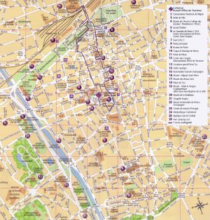 Plano del centro de la ciudad de Reims