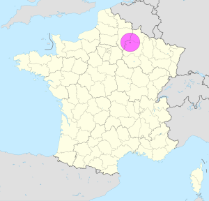 Mapa de ubicaci&oacute;n de la ciudad de Reims en Francia.