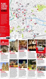 Mapa turístico del centro de la ciudad de Rennes. Mapa turístico del centro de la ciudad de Rennes.