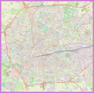 Plano de la ciudad de Rennes, Francia