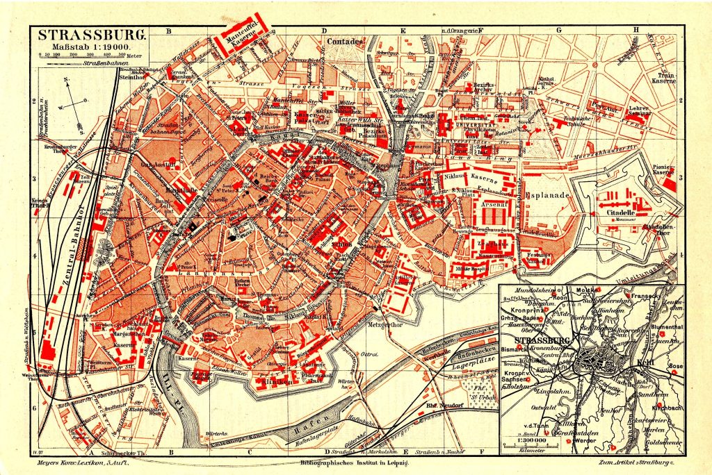Mapa de Estrasburgo de 1888.