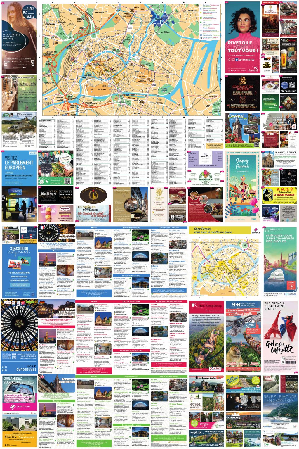 Mapa tur&iacute;stico de la ciudad de Estrasburgo.