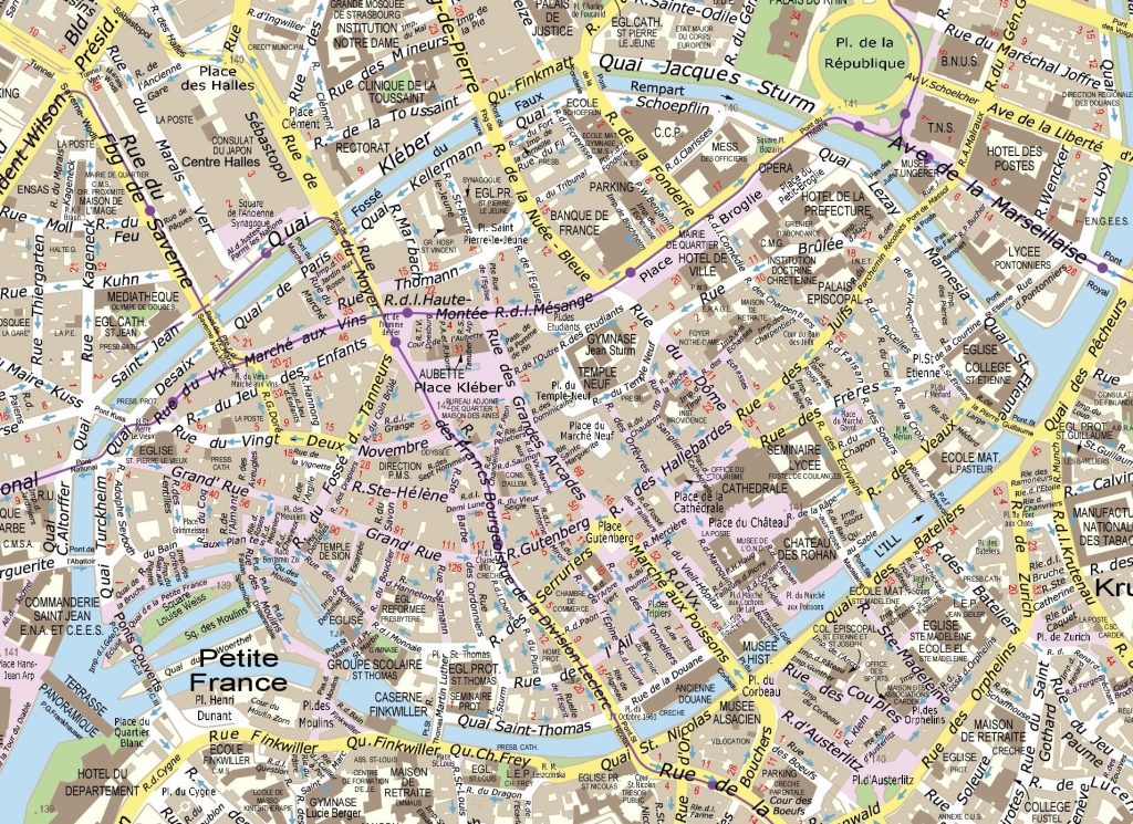 Plano de la Gran Isla de Estrasburgo.