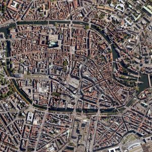 Vista a&eacute;rea de la Gran Isla de Estrasburgo.