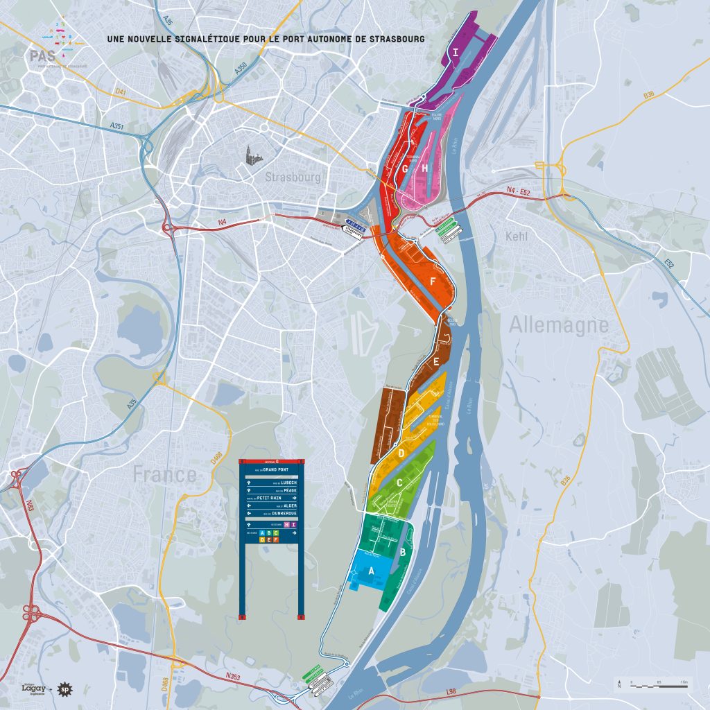 Plano del Puerto Aut&oacute;nomo de Estrasburgo.