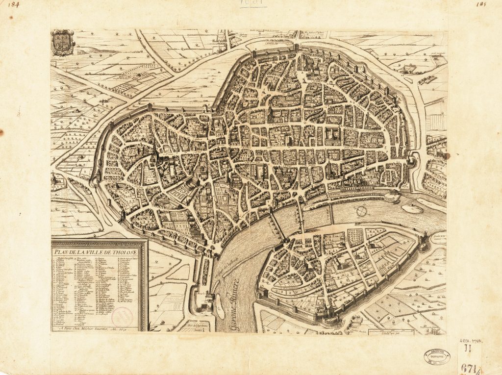 Plano de la ciudad de Tholose, 1631.
