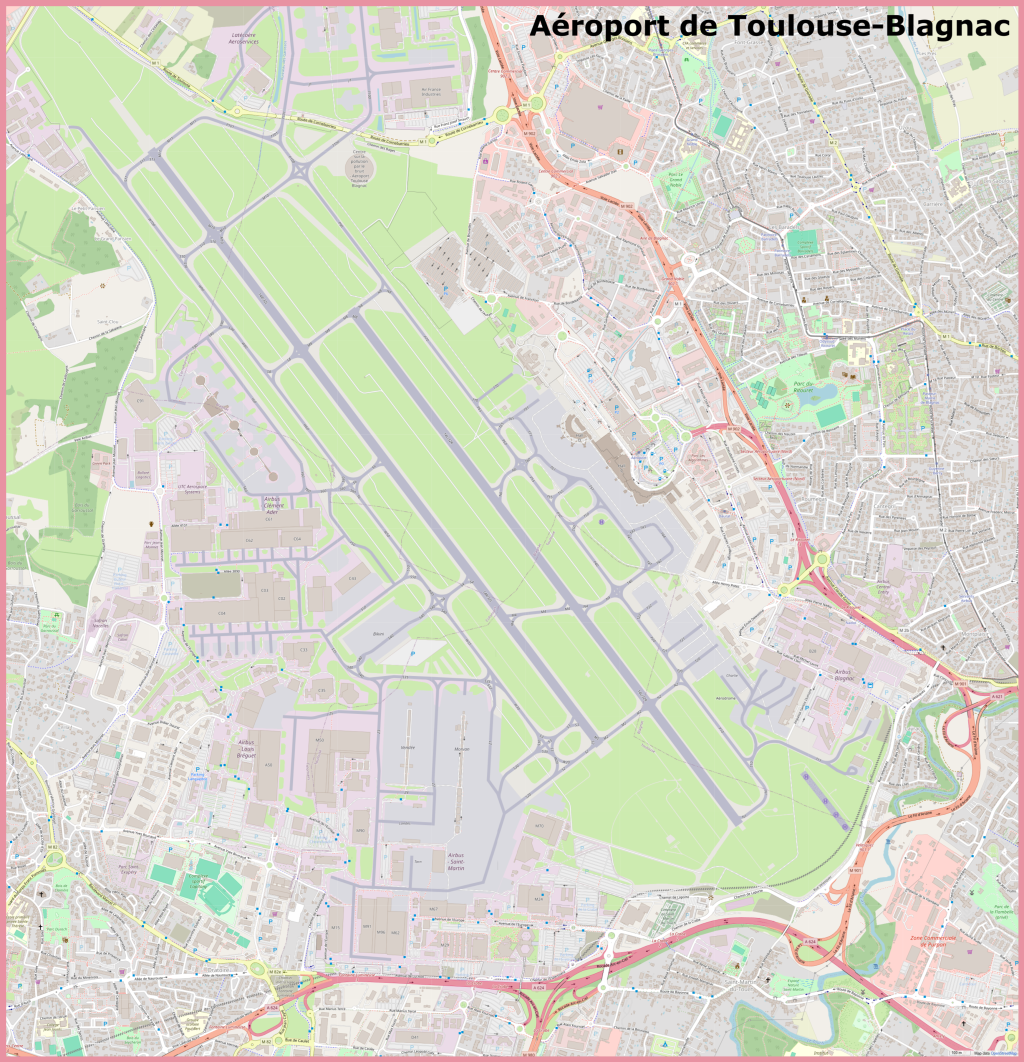 Plano del Aeropuerto de Toulouse-Blagnac.
