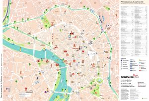 Mapa tur&iacute;stico de la ciudad de Toulouse
