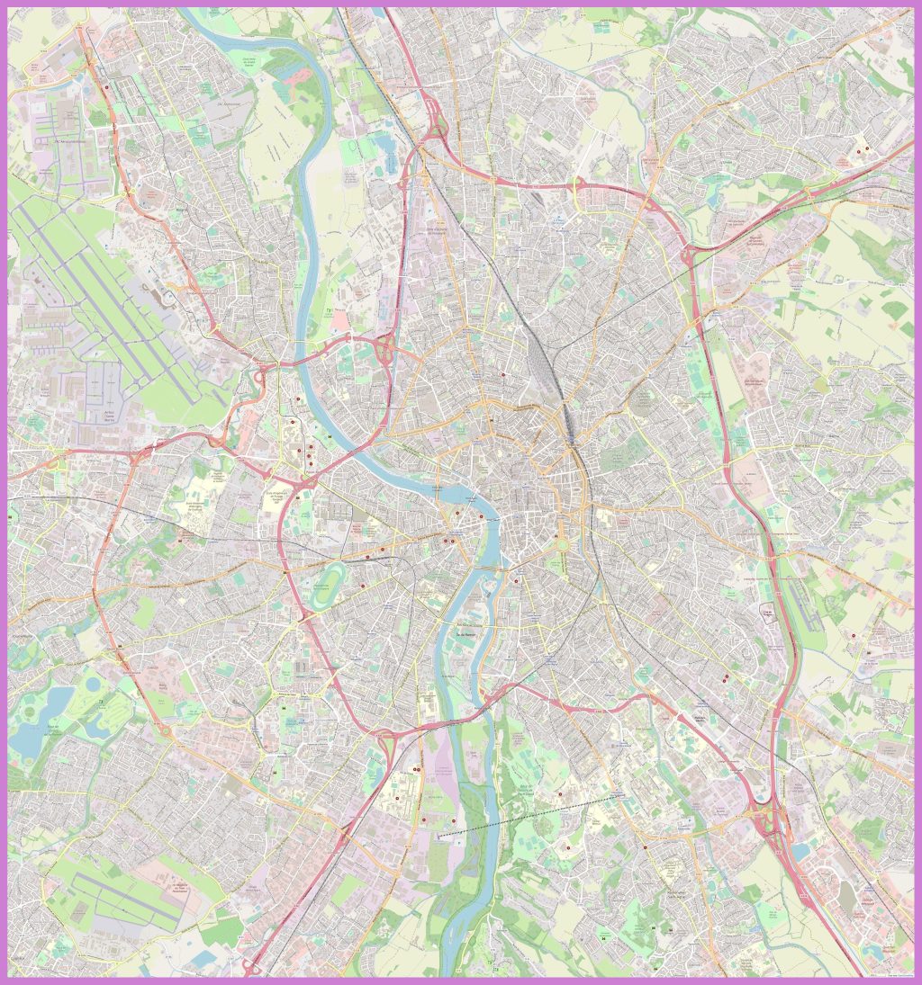 Plano de la ciudad de Toulouse, Francia.
