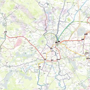 Plano del transporte p&uacute;blico en Lille
