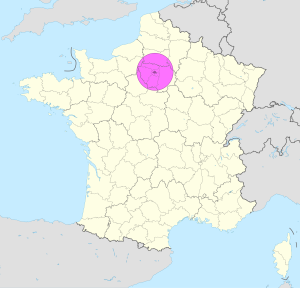 Mapa de ubicación de la ciudad de París en Francia. Mapa de ubicación de la ciudad de París en Francia.