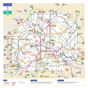 Plano de la red de autobuses de París. Plano de la red de autobuses de París.