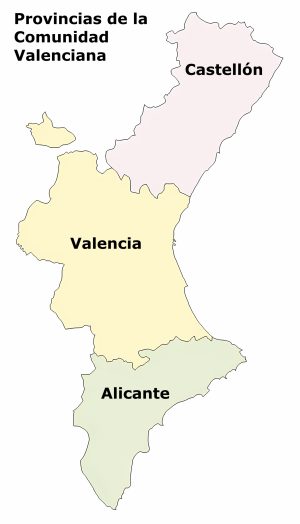 ¿Cuáles son las provincias de la Comunidad Valenciana?