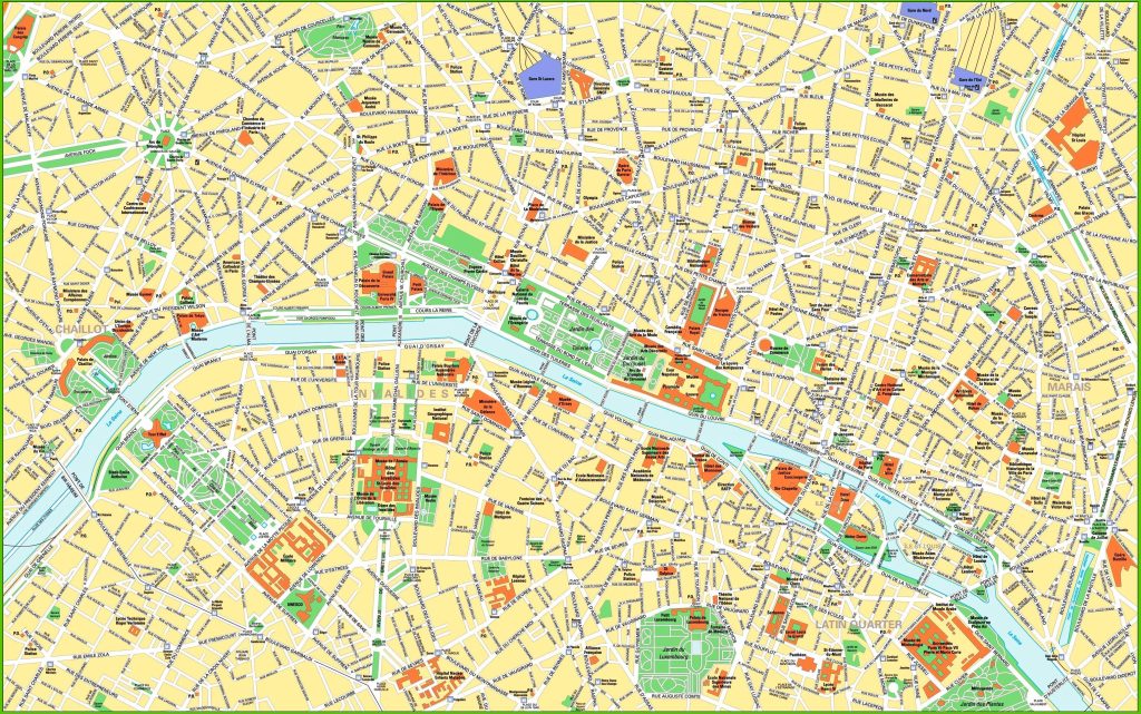 Plano del centro de la ciudad de Par&iacute;s.