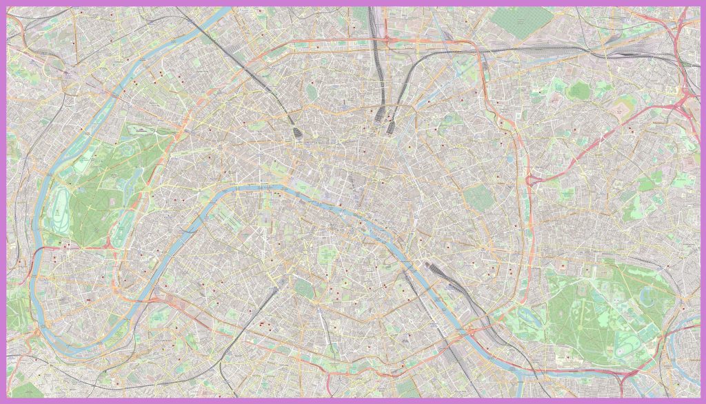 Plano de la ciudad de Par&iacute;s, Francia.