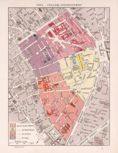Plano del tercer distrito de París 1900. Plano del tercer distrito de París 1900.