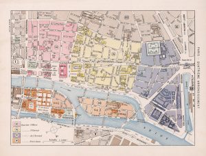 Plano del cuarto distrito de París 1900. Plano del cuarto distrito de París 1900.