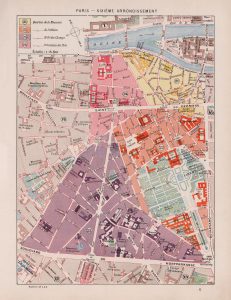 Plano del sexto distrito de París 1900. Plano del sexto distrito de París 1900.