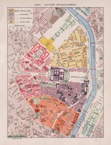Plano del séptimo distrito de París 1900. Plano del séptimo distrito de París 1900.