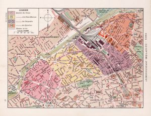 Plano del decimoséptimo distrito de París 1900. Plano del decimoséptimo distrito de París 1900.