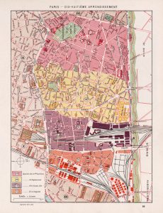 Plano del decimoctavo distrito de París 1900. Plano del decimoctavo distrito de París 1900.