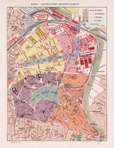 Plano del decimonoveno distrito de París 1900. Plano del decimonoveno distrito de París 1900.