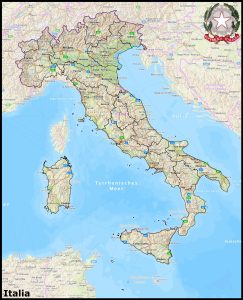 Mapa de la República Italiana. Mapa de la República Italiana.