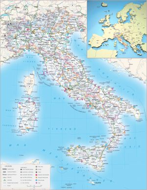 Mapa de carreteras de Italia