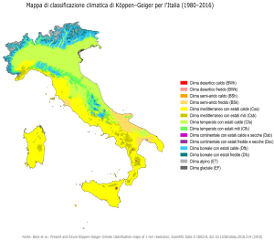 Mapa climático de Italia. Mapa climático de Italia.