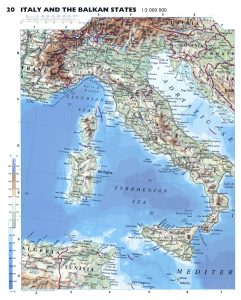 Mapa topográfico de Italia. Mapa topográfico de Italia.