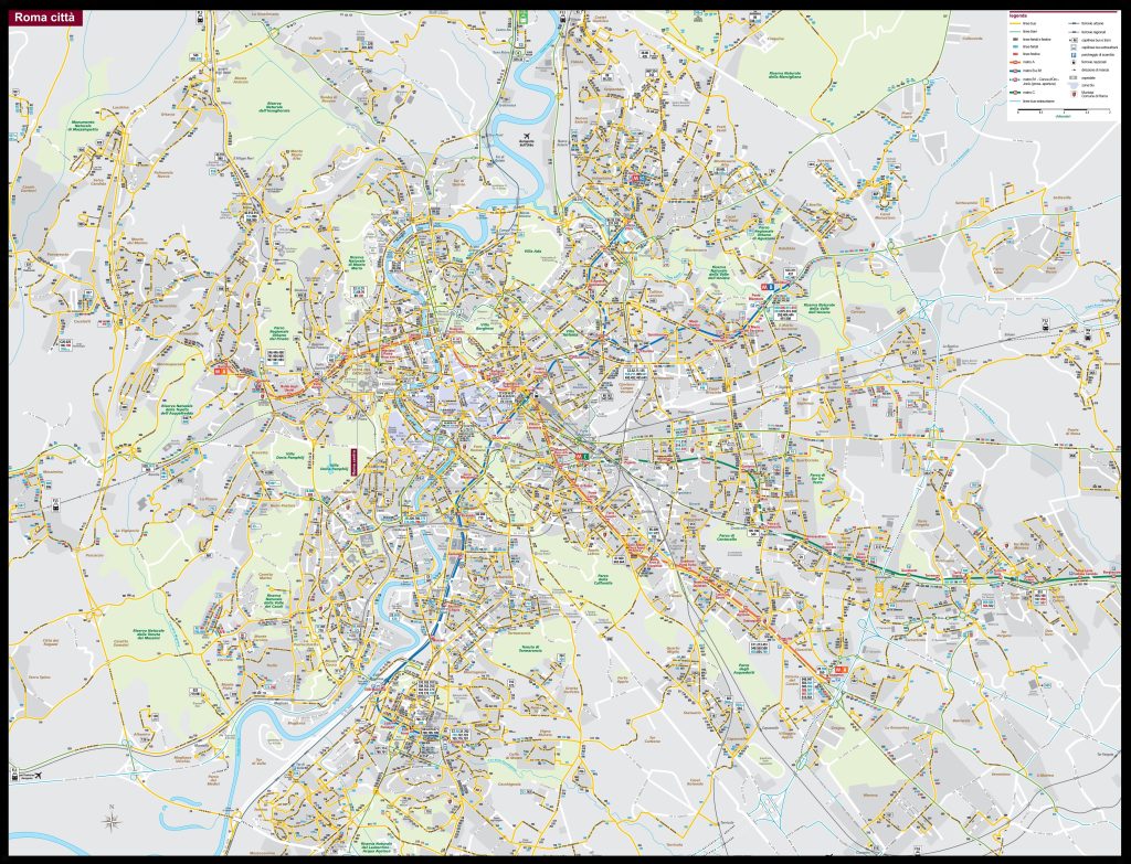 Plano de la ciudad de Roma, Italia.