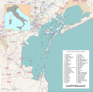 Mapa de las islas de la laguna veneciana. Mapa de las islas de la laguna veneciana.