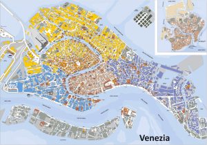 Plano de la ciudad de Venecia, Italia