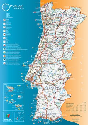 Mapa tur&iacute;stico de Portugal
