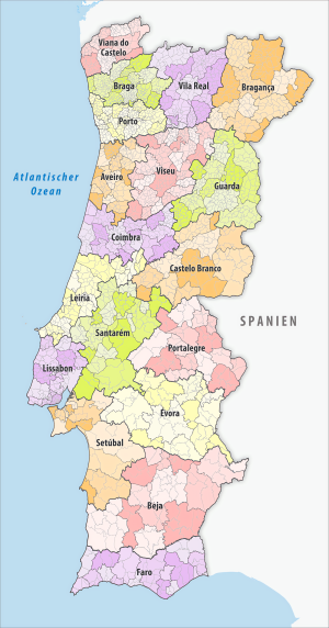 &iquest;Cu&aacute;les son los distritos de Portugal?