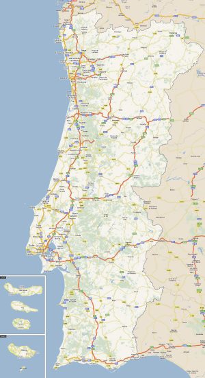 Mapa de carreteras de Portugal