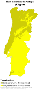 Mapa climático de Portugal. Mapa climático de Portugal.