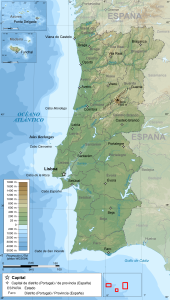 Mapa topográfico de Portugal. Mapa topográfico de Portugal.