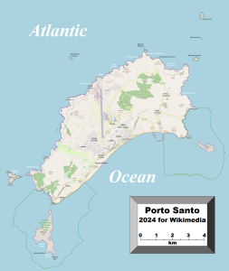 Mapa de la isla de Porto Santo. Mapa de la isla de Porto Santo.