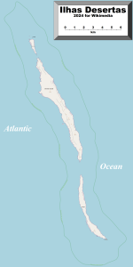 Mapa de las islas Desiertas. Mapa de las islas Desiertas.