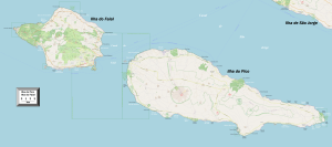 Mapa de las islas de Pico y Fayal. Mapa de las islas de Pico y Fayal.