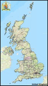Mapa del Reino Unido de Gran Bretaña e Irlanda del Norte. Mapa del Reino Unido de Gran Bretaña e Irlanda del Norte.