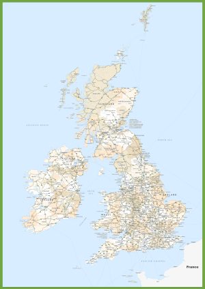 Mapa de carreteras del Reino Unido