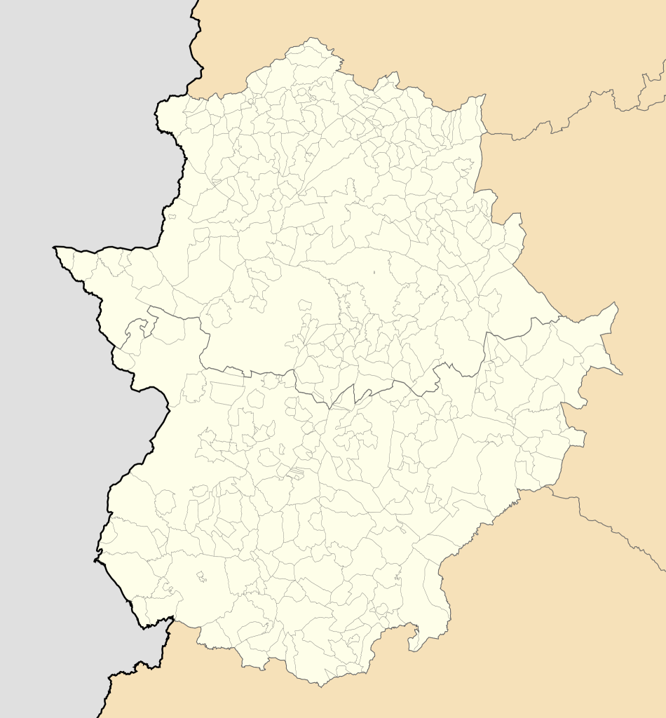 Mapa mudo de Extremadura.